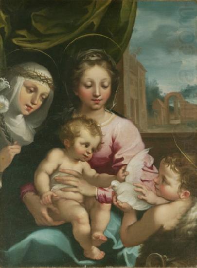 Virgin and Child with the Young Saint John the Baptist and Saint Catherine of Siena, Rutilio Manetti